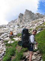 Hiking to Upper Saddle, Grand Teton