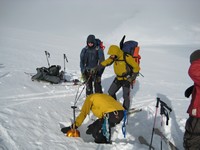 Digging a pit on Mt. Gordon